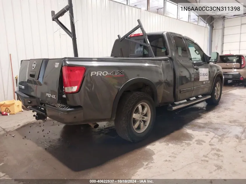 2012 Nissan Titan Pro-4X VIN: 1N6AA0CC3CN311398 Lot: 40622537