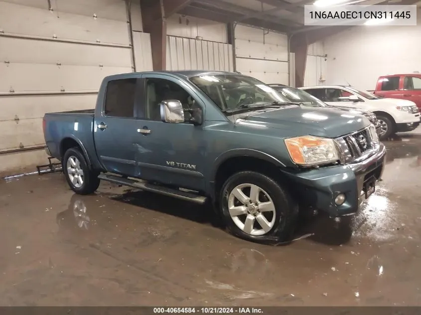 2012 Nissan Titan S/Sv/Sl/Pro-4X VIN: 1N6AA0EC1CN311445 Lot: 40654584