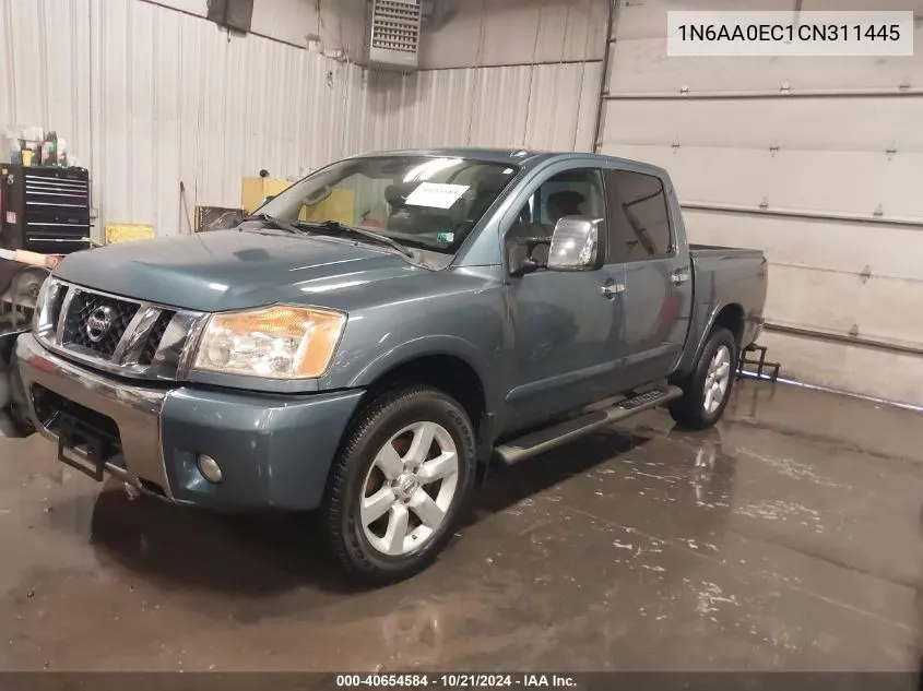 2012 Nissan Titan S/Sv/Sl/Pro-4X VIN: 1N6AA0EC1CN311445 Lot: 40654584