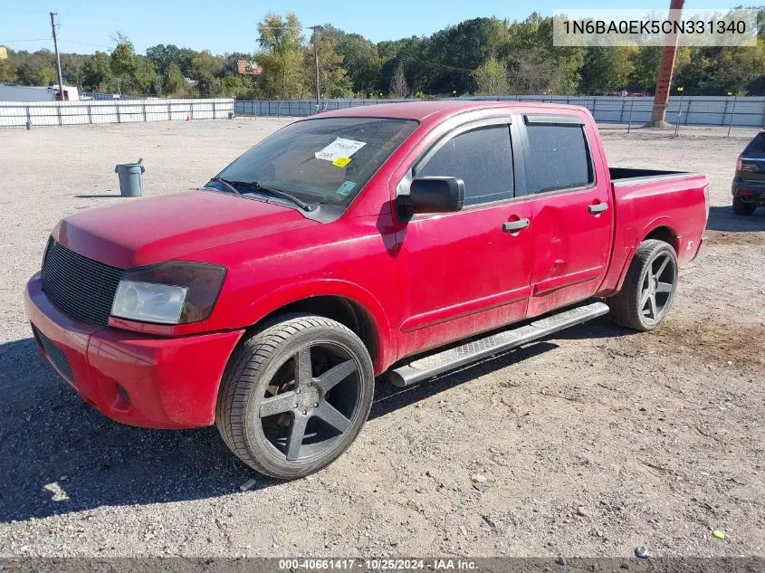 2012 Nissan Titan Sv VIN: 1N6BA0EK5CN331340 Lot: 40661417