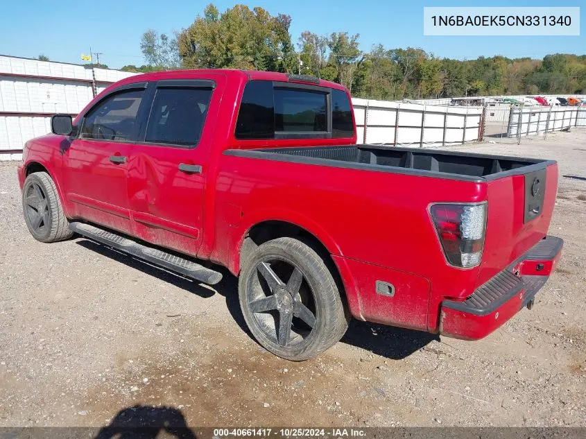 1N6BA0EK5CN331340 2012 Nissan Titan Sv