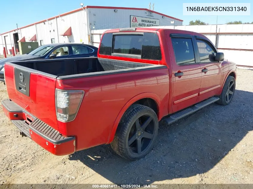 2012 Nissan Titan Sv VIN: 1N6BA0EK5CN331340 Lot: 40661417