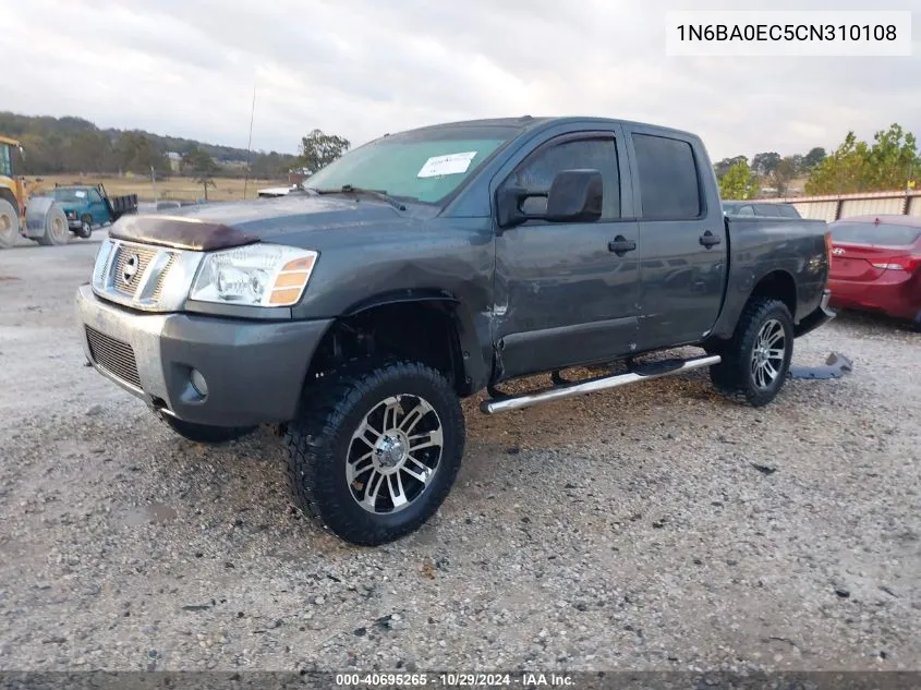 2012 Nissan Titan Sv VIN: 1N6BA0EC5CN310108 Lot: 40695265