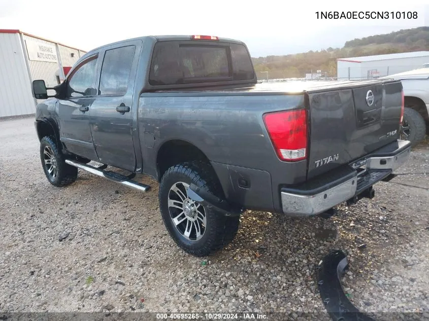 2012 Nissan Titan Sv VIN: 1N6BA0EC5CN310108 Lot: 40695265