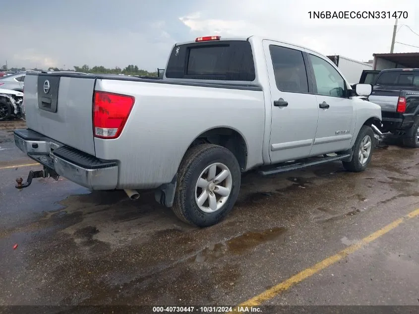 2012 Nissan Titan Sv VIN: 1N6BA0EC6CN331470 Lot: 40730447