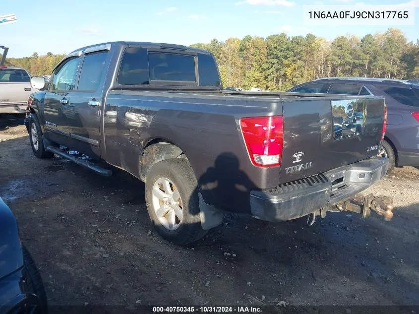 2012 Nissan Titan Sv VIN: 1N6AA0FJ9CN317765 Lot: 40750345