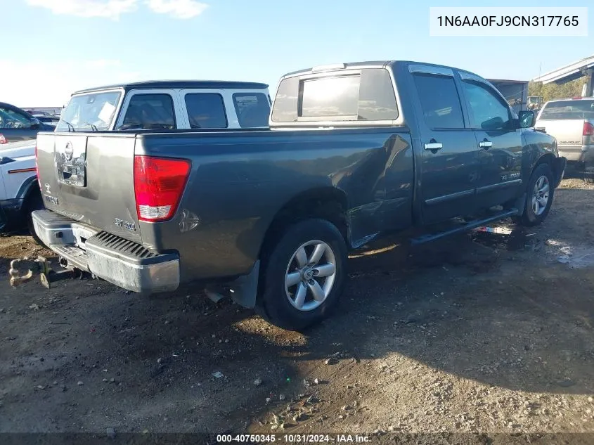 2012 Nissan Titan Sv VIN: 1N6AA0FJ9CN317765 Lot: 40750345