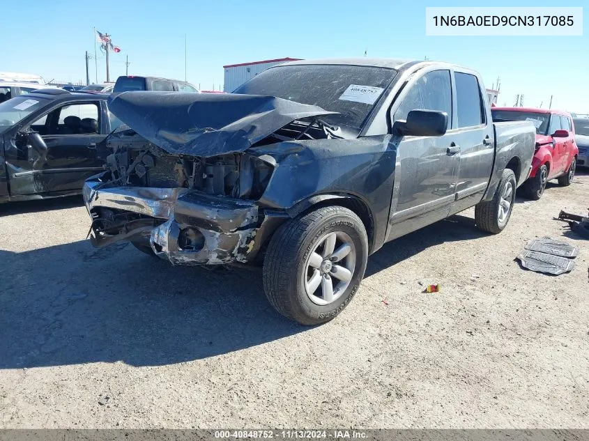 2012 Nissan Titan Sv VIN: 1N6BA0ED9CN317085 Lot: 40848752