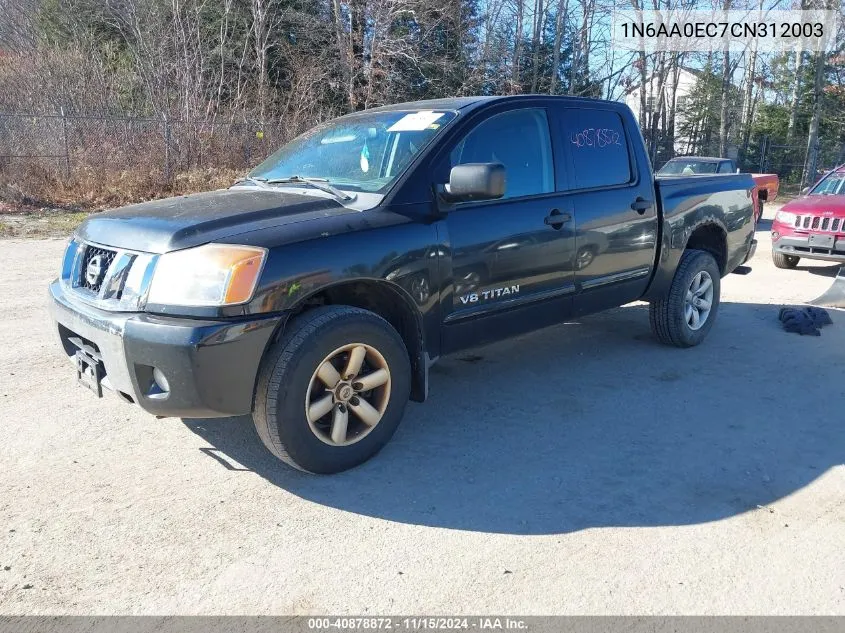 2012 Nissan Titan Sv VIN: 1N6AA0EC7CN312003 Lot: 40878872