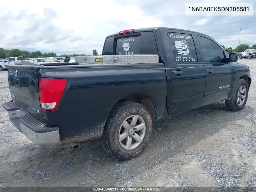 2013 Nissan Titan Sv VIN: 1N6BA0EK5DN305581 Lot: 40040911