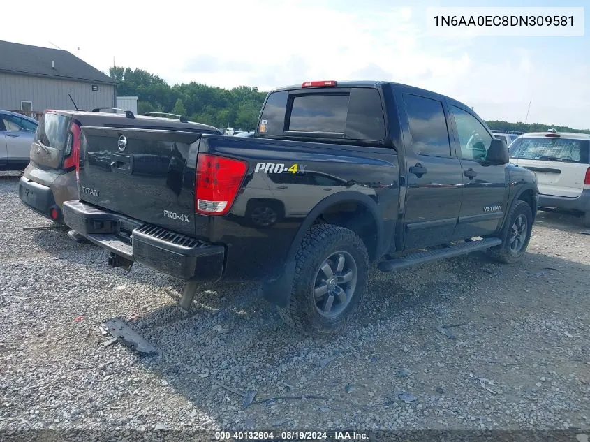 2013 Nissan Titan Pro-4X VIN: 1N6AA0EC8DN309581 Lot: 40132604