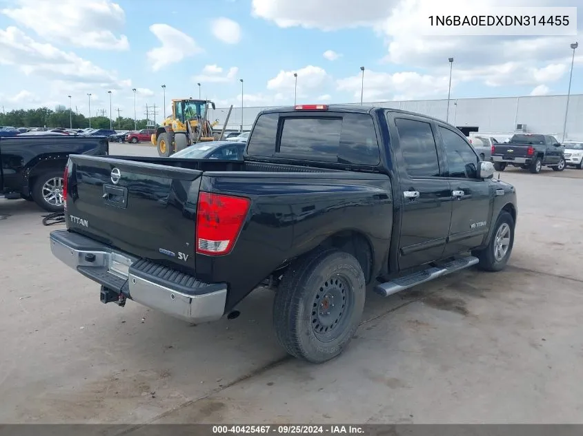 2013 Nissan Titan Sv VIN: 1N6BA0EDXDN314455 Lot: 40425467