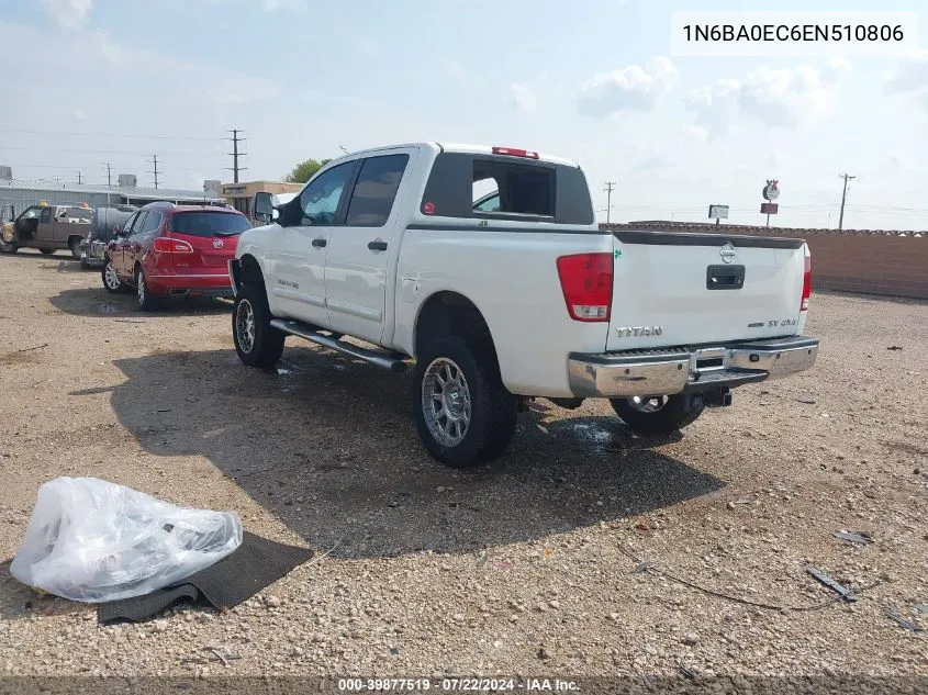 2014 Nissan Titan Sv VIN: 1N6BA0EC6EN510806 Lot: 39877519