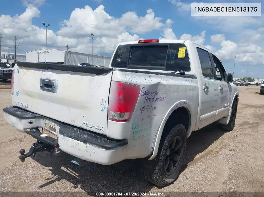 2014 Nissan Titan Pro-4X VIN: 1N6BA0EC1EN513175 Lot: 39951704