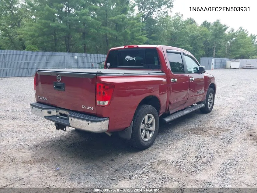 1N6AA0EC2EN503931 2014 Nissan Titan Sv