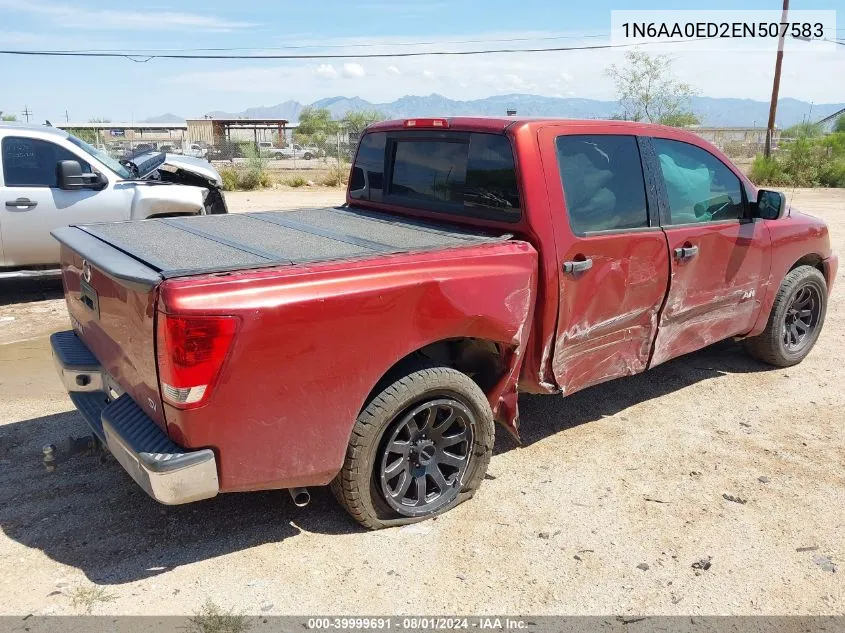 2014 Nissan Titan Sv VIN: 1N6AA0ED2EN507583 Lot: 39999691