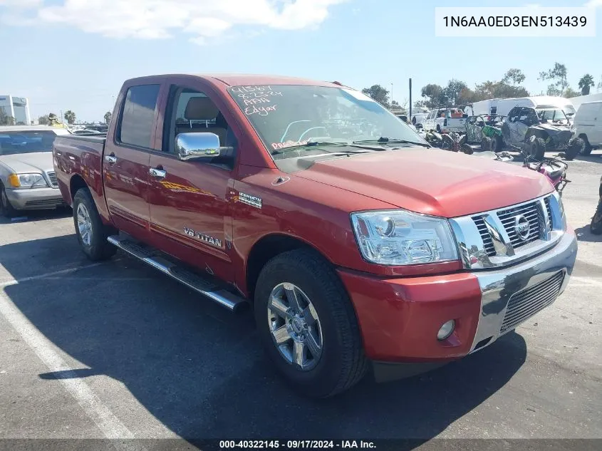 2014 Nissan Titan Sv VIN: 1N6AA0ED3EN513439 Lot: 40322145