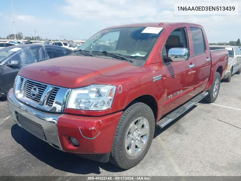 2014 Nissan Titan Sv VIN: 1N6AA0ED3EN513439 Lot: 40322145