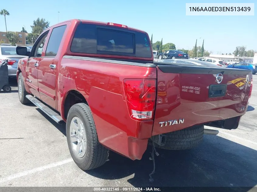 2014 Nissan Titan Sv VIN: 1N6AA0ED3EN513439 Lot: 40322145