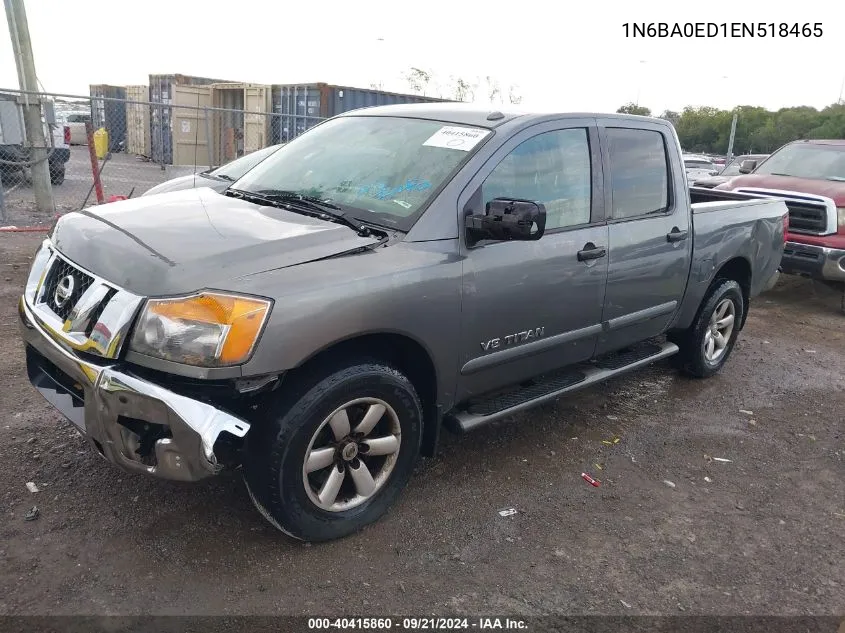 2014 Nissan Titan Sv VIN: 1N6BA0ED1EN518465 Lot: 40415860