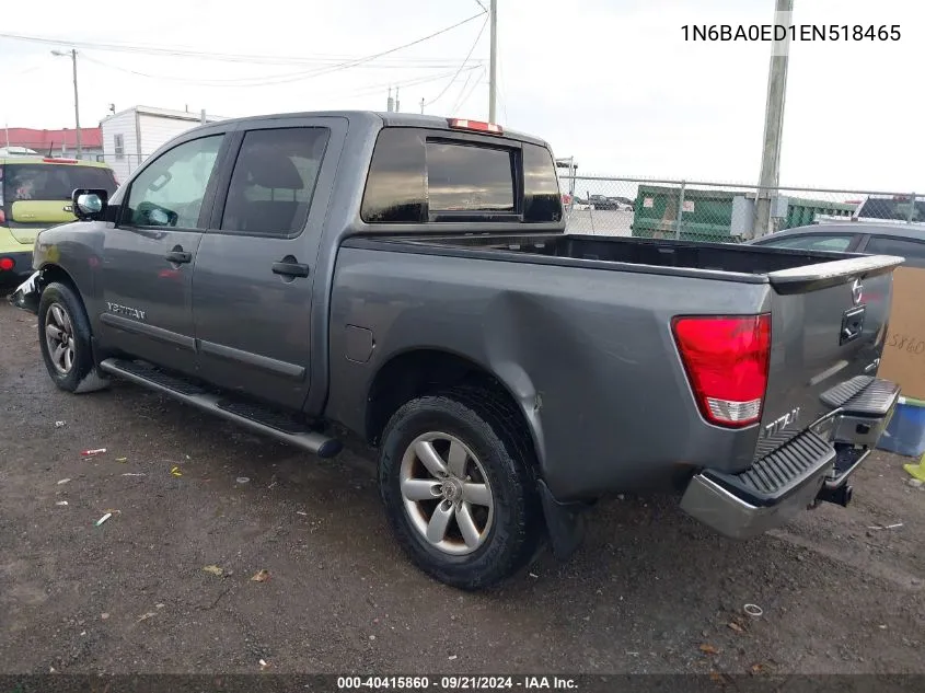 2014 Nissan Titan Sv VIN: 1N6BA0ED1EN518465 Lot: 40415860