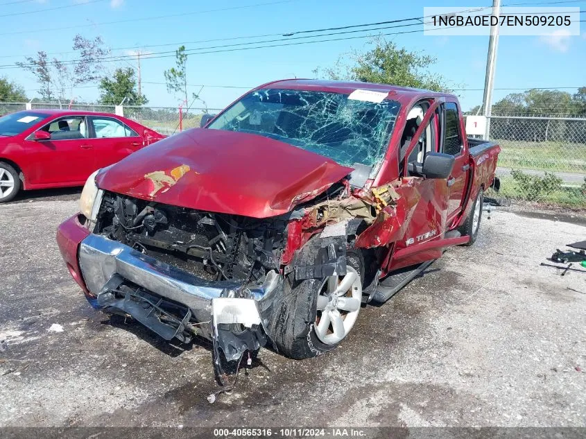 2014 Nissan Titan Sv VIN: 1N6BA0ED7EN509205 Lot: 40565316