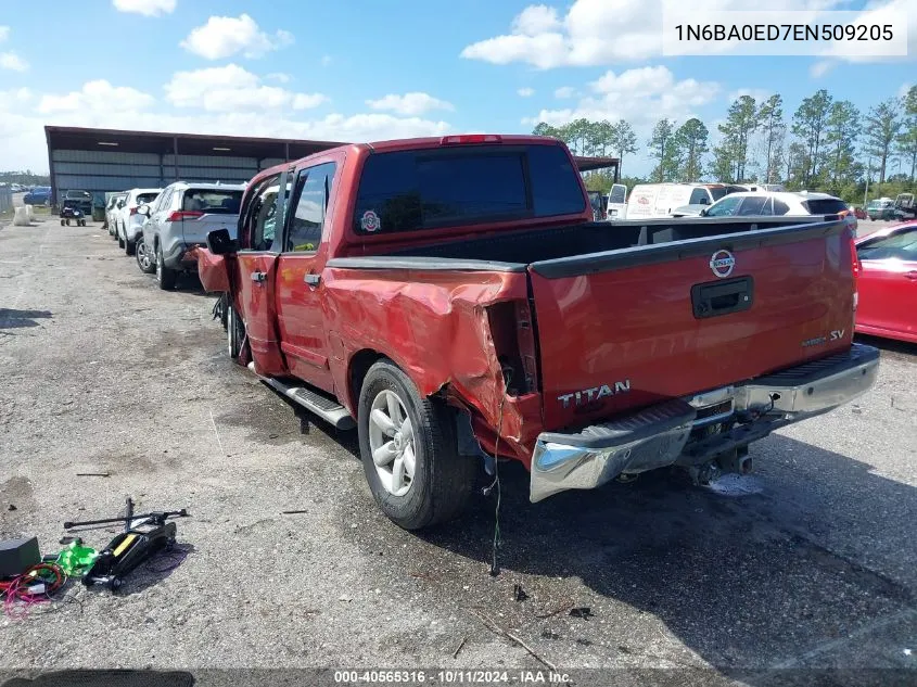 2014 Nissan Titan Sv VIN: 1N6BA0ED7EN509205 Lot: 40565316