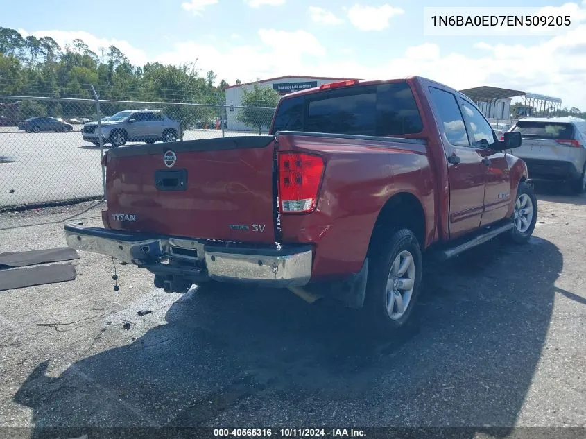 2014 Nissan Titan Sv VIN: 1N6BA0ED7EN509205 Lot: 40565316