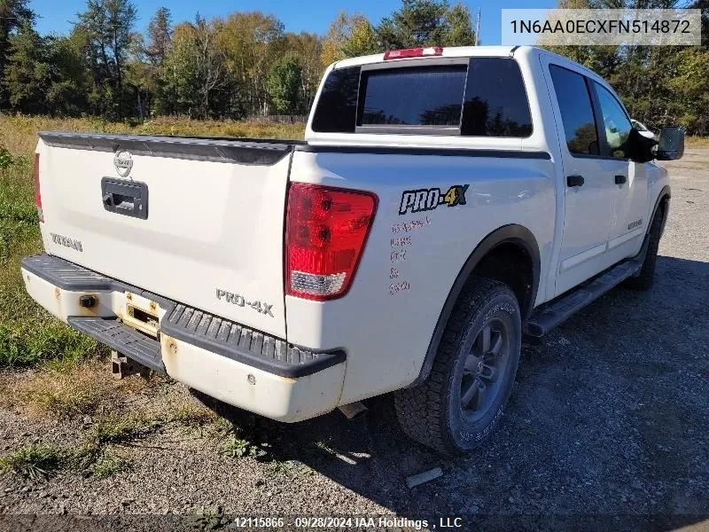 2015 Nissan Titan S/Sv/Sl/Pro-4X VIN: 1N6AA0ECXFN514872 Lot: 12115866