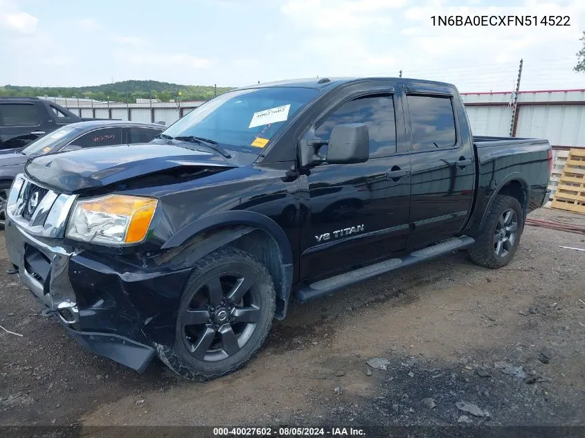 2015 Nissan Titan Sv VIN: 1N6BA0ECXFN514522 Lot: 40027602