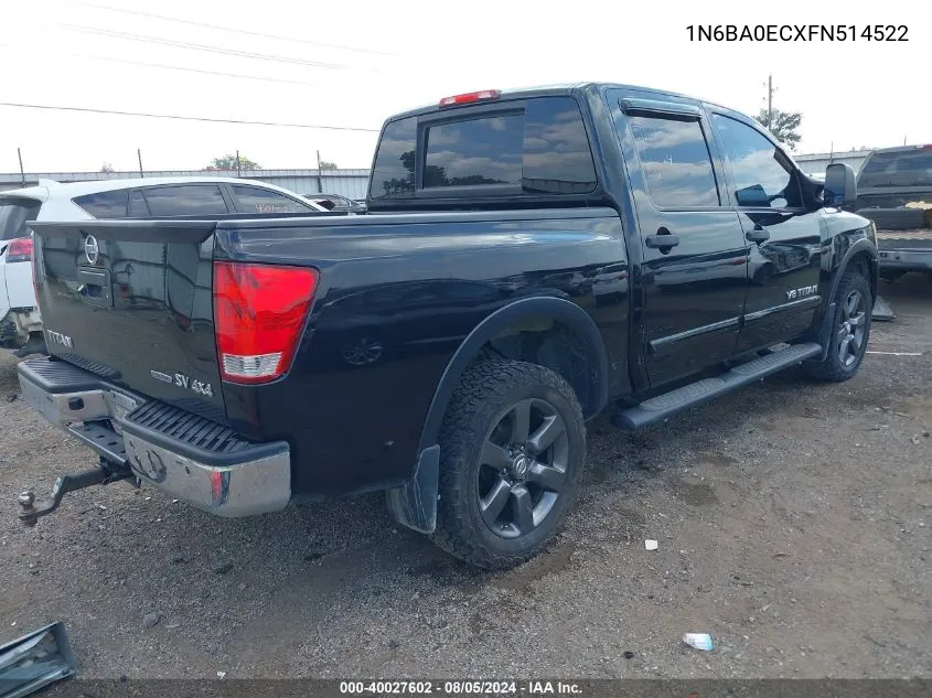 1N6BA0ECXFN514522 2015 Nissan Titan Sv