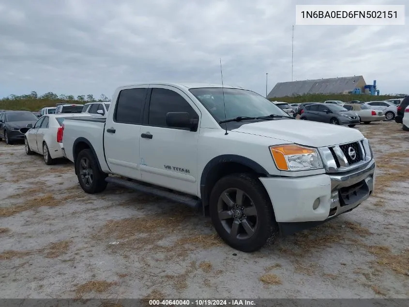 2015 Nissan Titan S/Sv/Sl/Pro-4X VIN: 1N6BA0ED6FN502151 Lot: 40640040