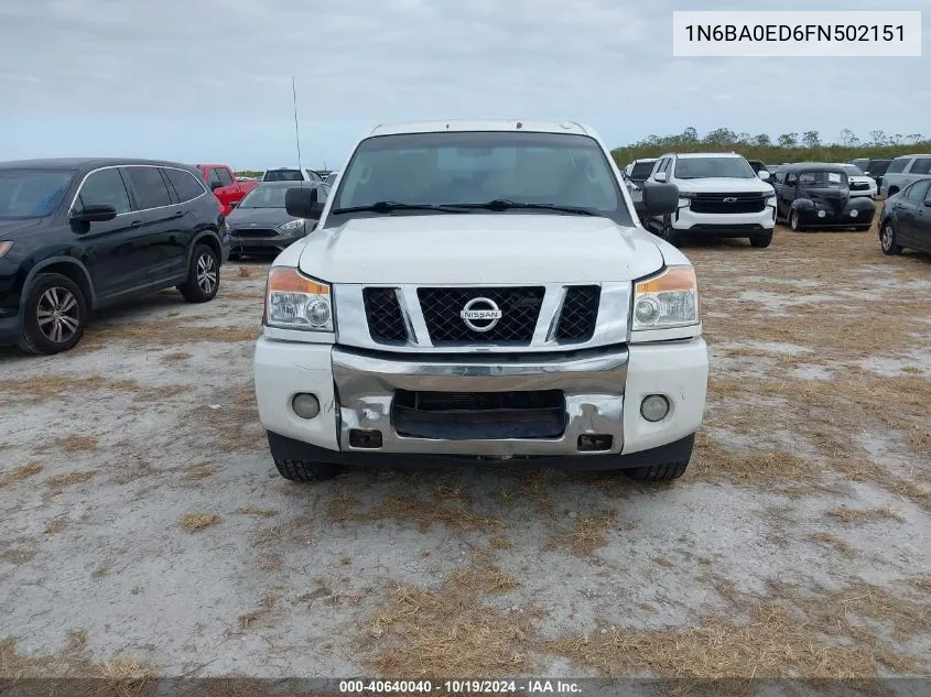 2015 Nissan Titan S/Sv/Sl/Pro-4X VIN: 1N6BA0ED6FN502151 Lot: 40640040