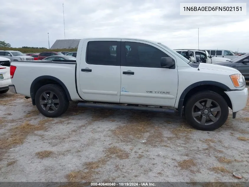 2015 Nissan Titan S/Sv/Sl/Pro-4X VIN: 1N6BA0ED6FN502151 Lot: 40640040