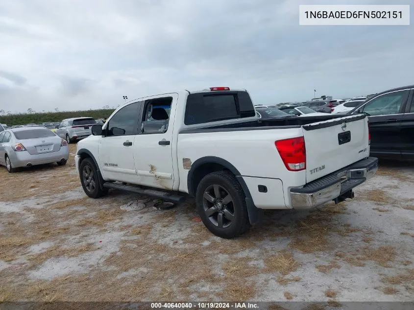 2015 Nissan Titan S/Sv/Sl/Pro-4X VIN: 1N6BA0ED6FN502151 Lot: 40640040