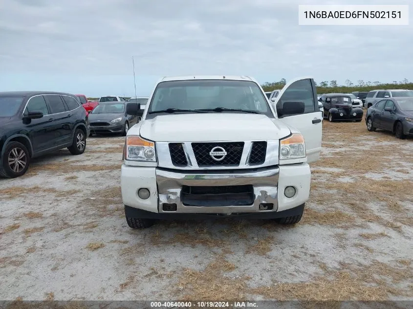 2015 Nissan Titan S/Sv/Sl/Pro-4X VIN: 1N6BA0ED6FN502151 Lot: 40640040