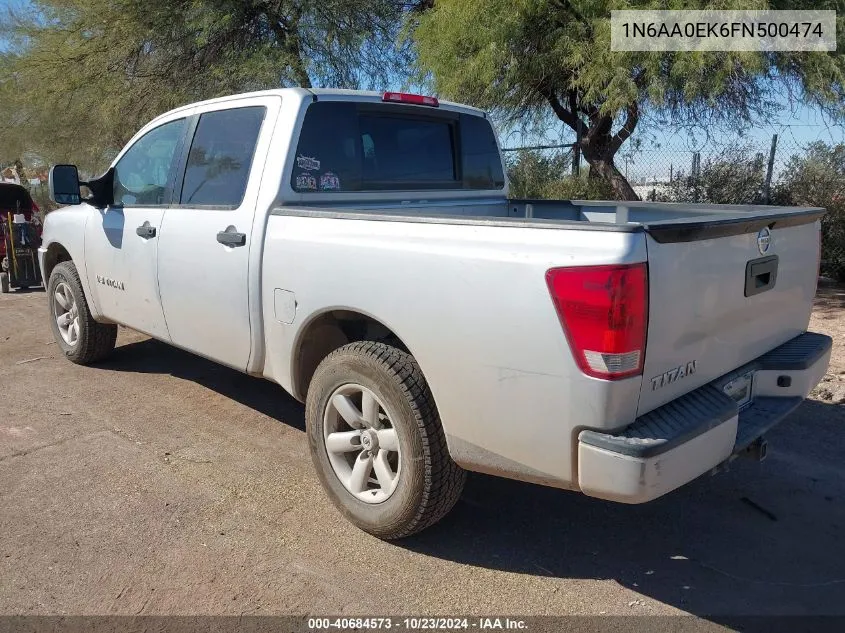 2015 Nissan Titan S VIN: 1N6AA0EK6FN500474 Lot: 40684573