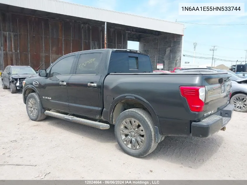 2017 Nissan Titan Sv/Sl/Pro-4X/Plat Res VIN: 1N6AA1E55HN533744 Lot: 12024664