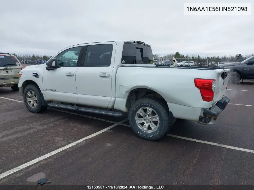 2017 Nissan Titan Sv/Sl/Pro-4X/Plat Res VIN: 1N6AA1E56HN521098 Lot: 12153557