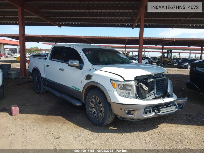 2017 Nissan Titan Platinum Reserve VIN: 1N6AA1E67HN514072 Lot: 40017155