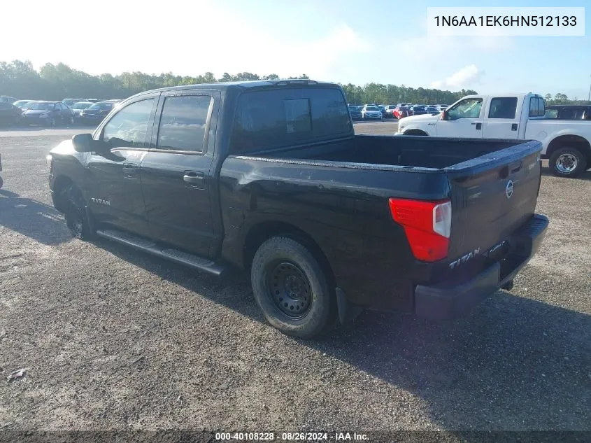 2017 Nissan Titan S VIN: 1N6AA1EK6HN512133 Lot: 40108228