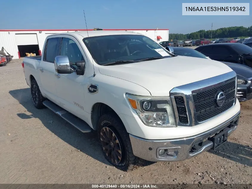 2017 Nissan Titan Sl VIN: 1N6AA1E53HN519342 Lot: 40129440