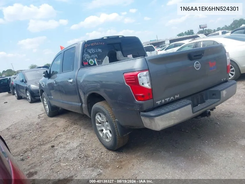 2017 Nissan Titan Sv VIN: 1N6AA1EK6HN524301 Lot: 40138327