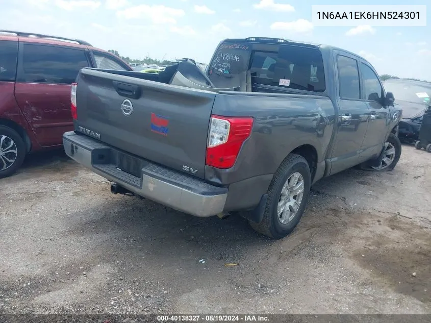 2017 Nissan Titan Sv VIN: 1N6AA1EK6HN524301 Lot: 40138327