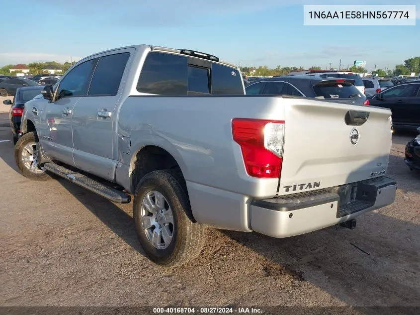 2017 Nissan Titan Sv VIN: 1N6AA1E58HN567774 Lot: 40168704