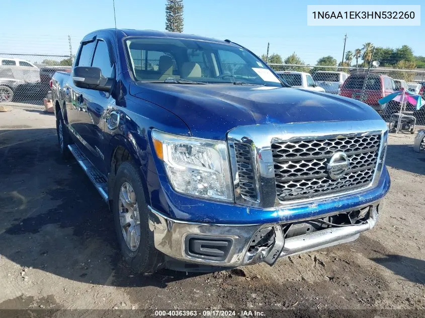 2017 Nissan Titan Sv VIN: 1N6AA1EK3HN532260 Lot: 40363963