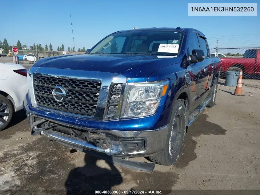 2017 Nissan Titan Sv VIN: 1N6AA1EK3HN532260 Lot: 40363963