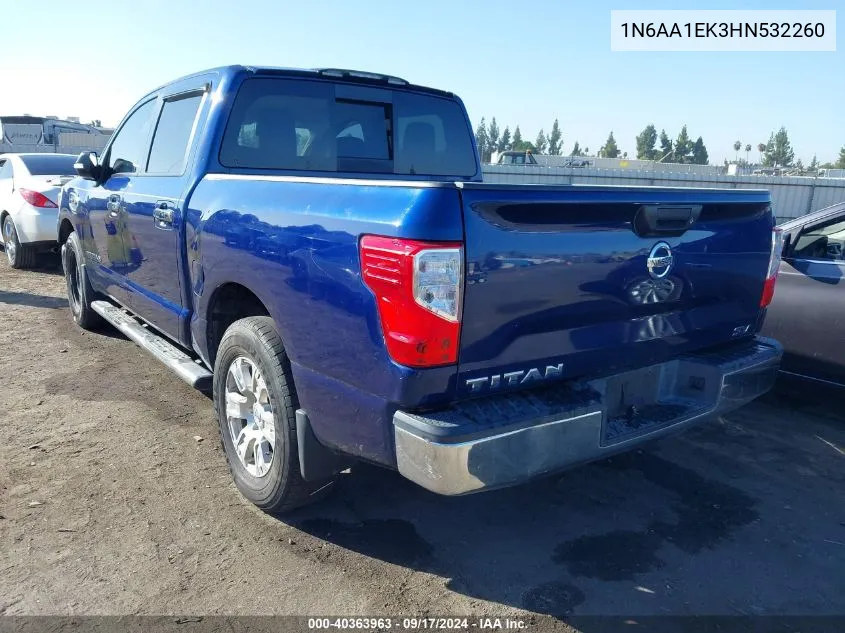 2017 Nissan Titan Sv VIN: 1N6AA1EK3HN532260 Lot: 40363963