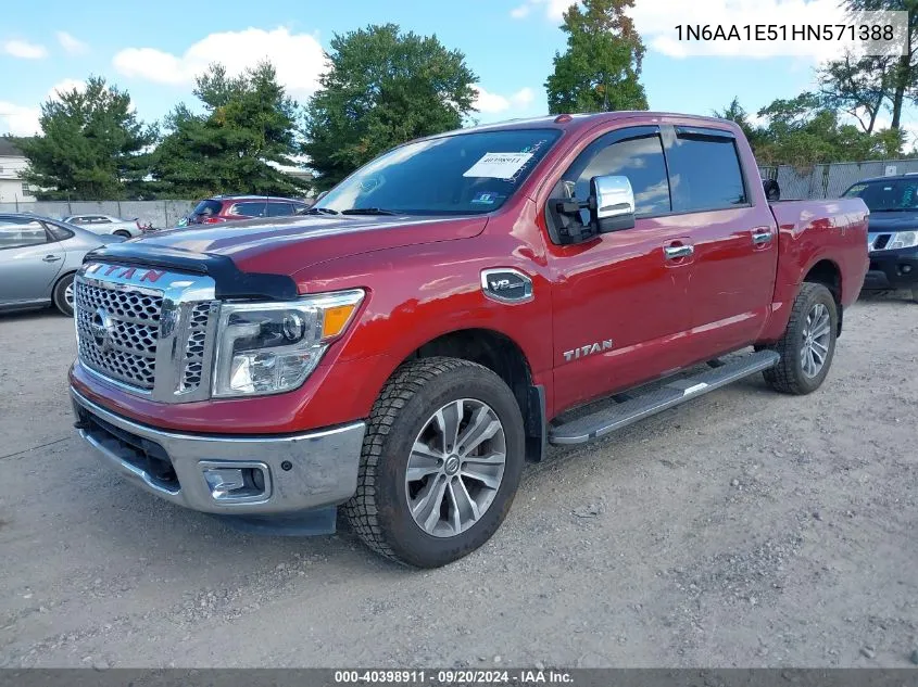 2017 Nissan Titan Sl VIN: 1N6AA1E51HN571388 Lot: 40398911