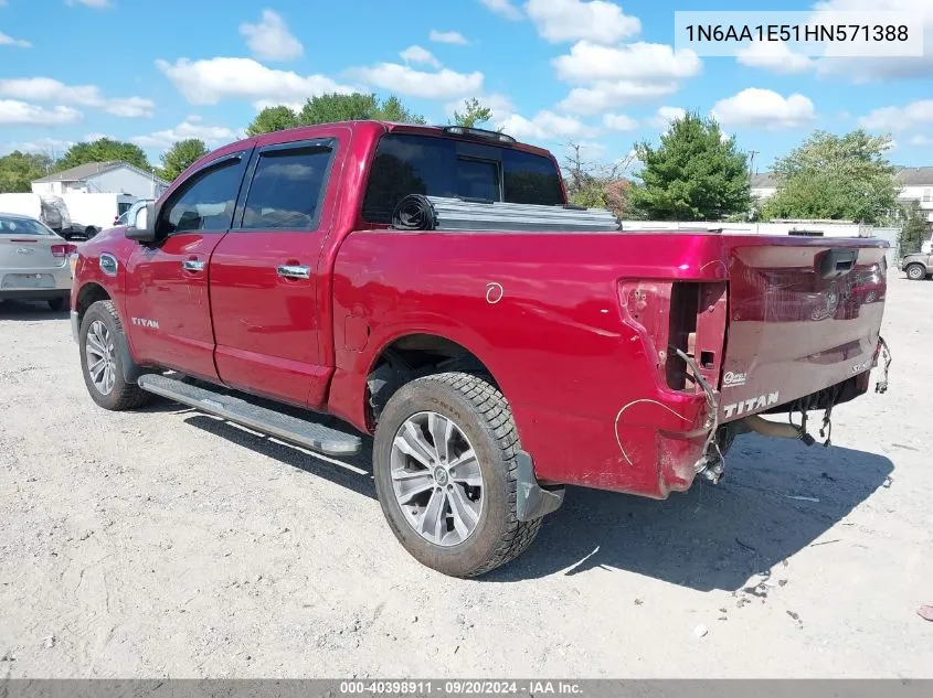 2017 Nissan Titan Sl VIN: 1N6AA1E51HN571388 Lot: 40398911